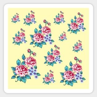 Delicate Rose and Flower Pattern Sticker